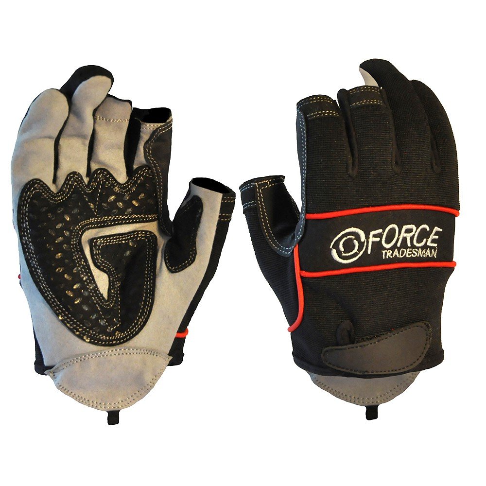 Two Finger Mechanics Glove, Black