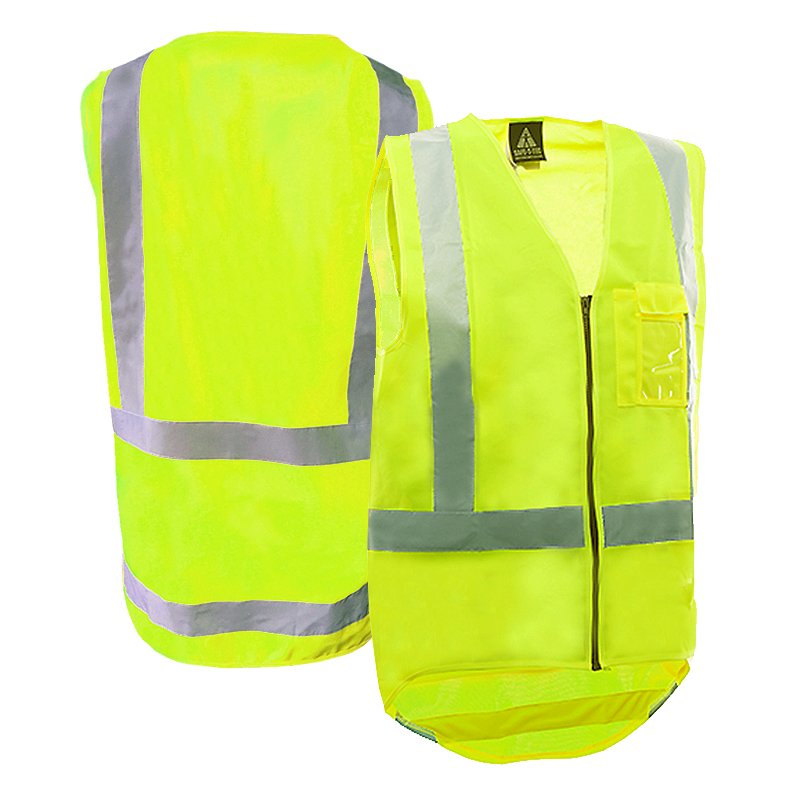 Hi-Vis Vest, Zipped, Day/Night, Yellow