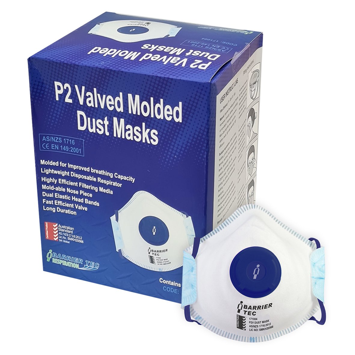 Moulded Masks P2, Valved, Box/10