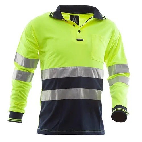 Polo Shirt , LS, Yellow/Navy, D/N,  AU, Size L