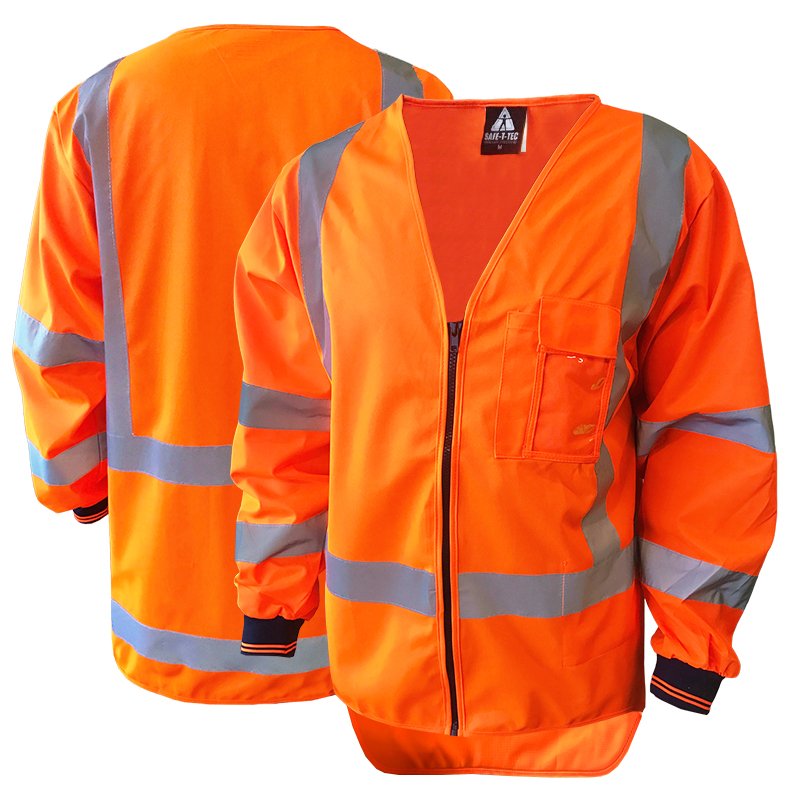 Hi-Vis Vest, Long Sleeve, Zip, TTMC, Orange