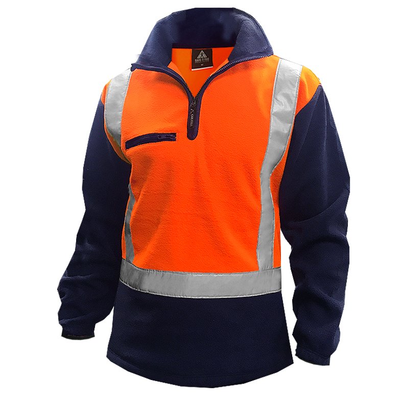 Hi Vis Polar Fleece, 360gsm, D/N,  Orange/ Blue