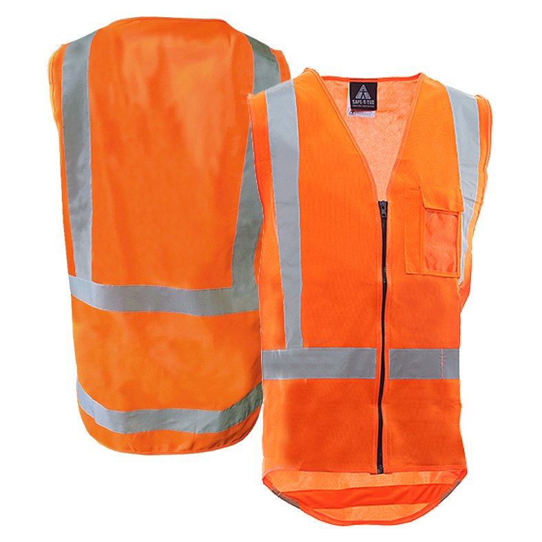 Hi-Vis TTMC Vest, Zip, Day/Night, Orange