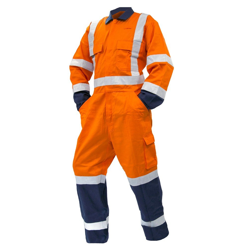 Overall LS,240gsm Poly/Cotton, Orange/Navy TTMC-W