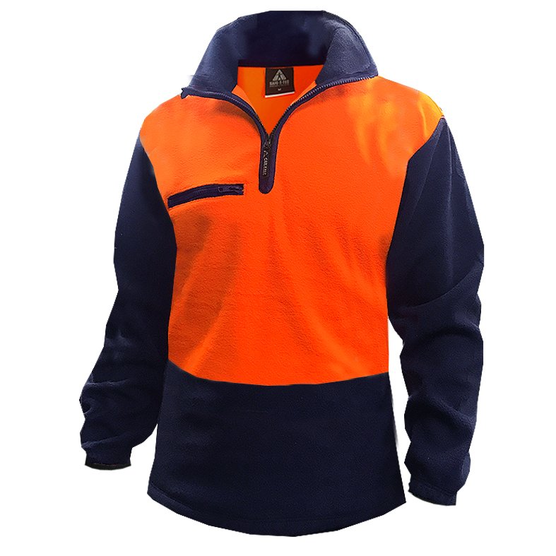Hi-Vis Polar Fleece, DO 360gsm, Orange/Navy