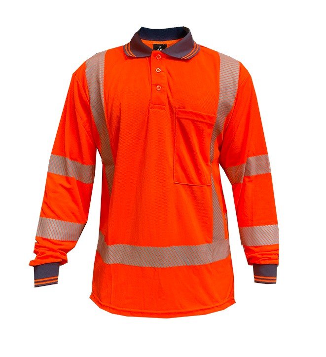 Polo Shirt LS, TTMC, Side Vents, Transfer tape L