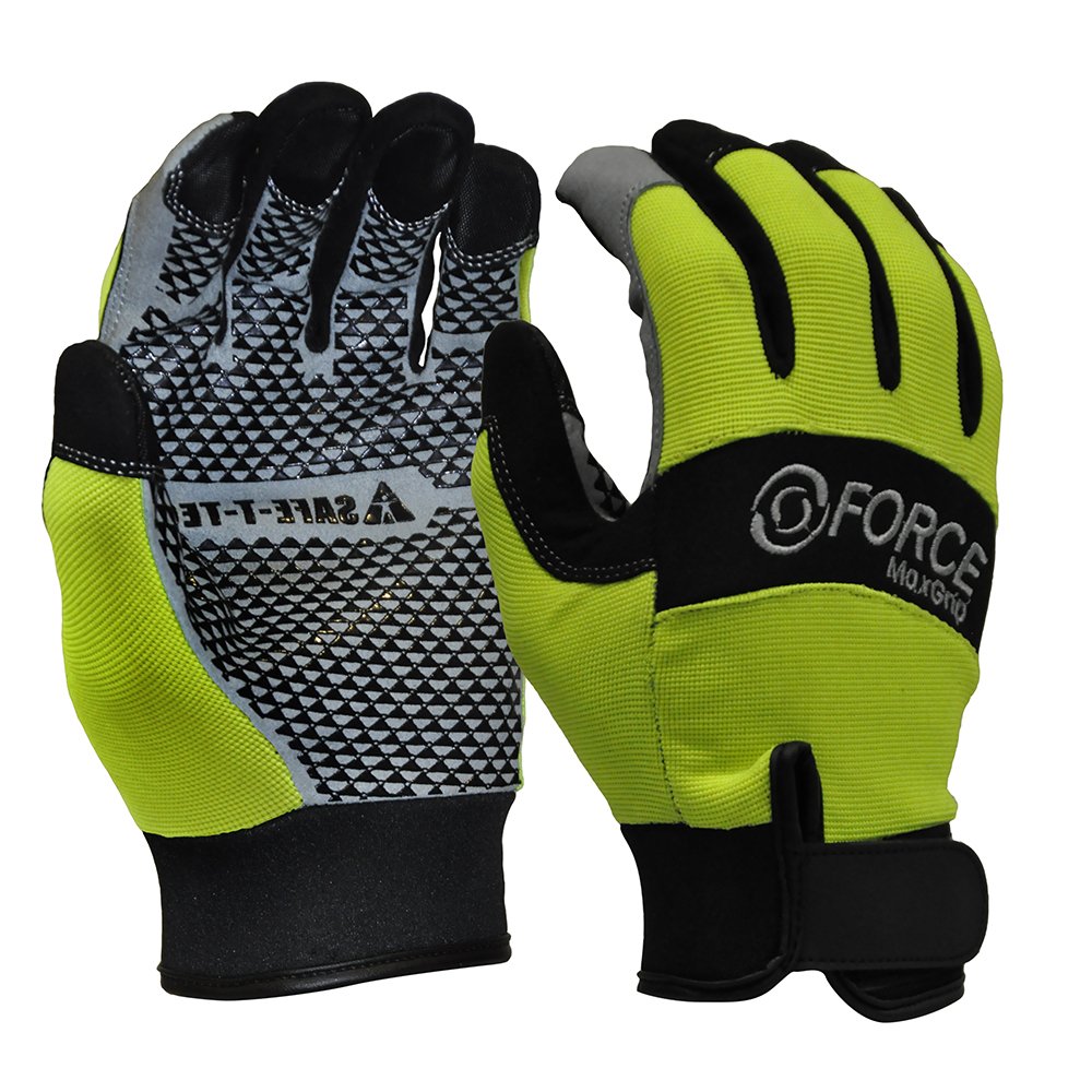 Hi-Vis Mechanics Glove, Silicone Grip Tread