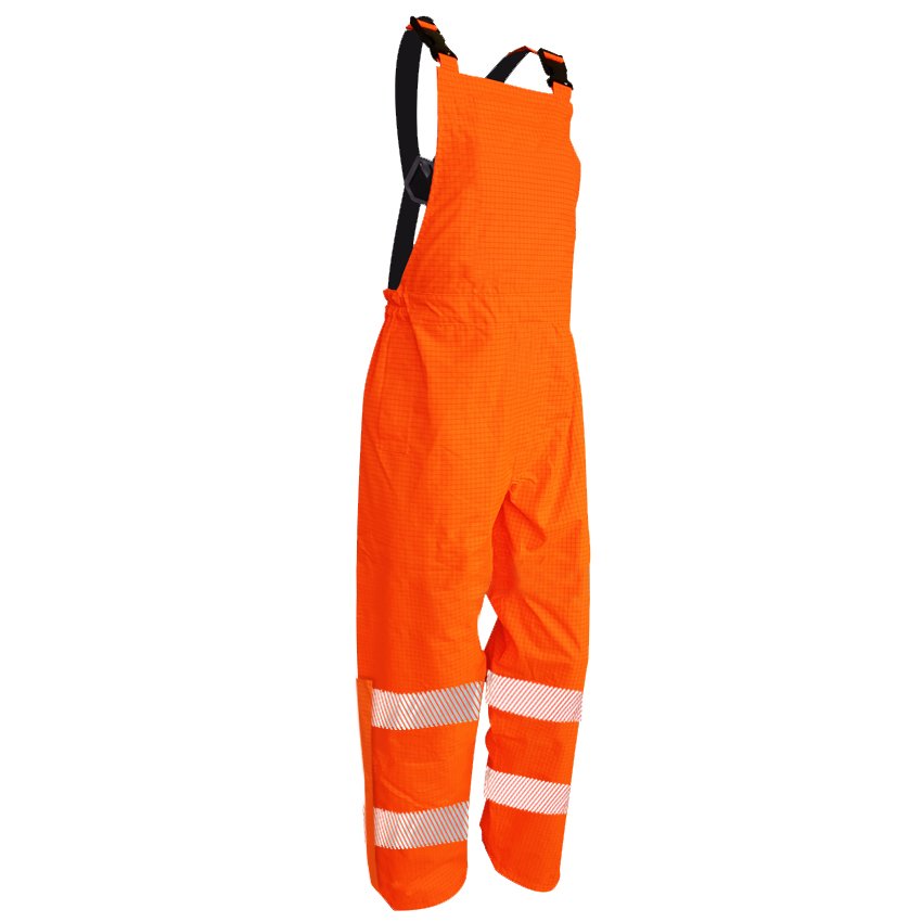 Hi Vis PU, Bib Trousers, Flame Retardant, Orange