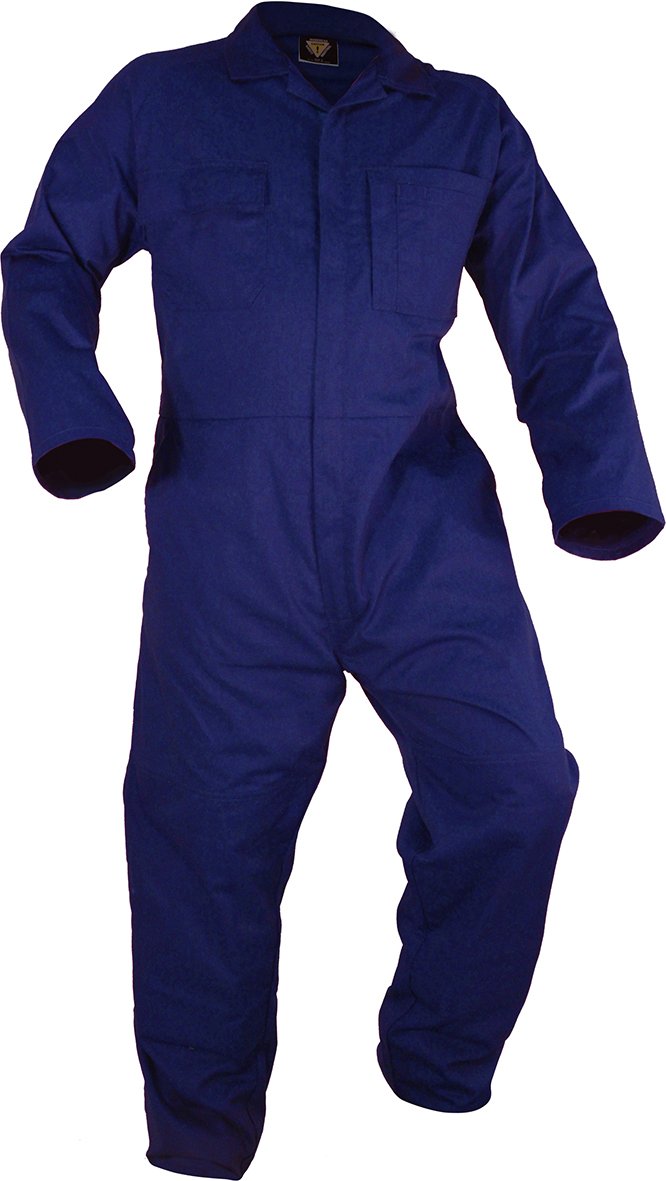 Long Sleeved Polycotton Zip Coverall Royal