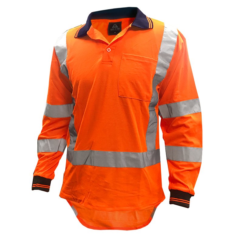 Hi-Vis D/N TTMC Polo Shirt, LS, Orange