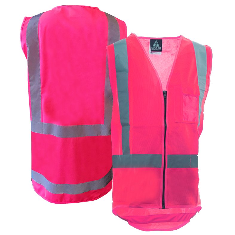 Hi-Vis Vest, Zipped, Night Only, Pink