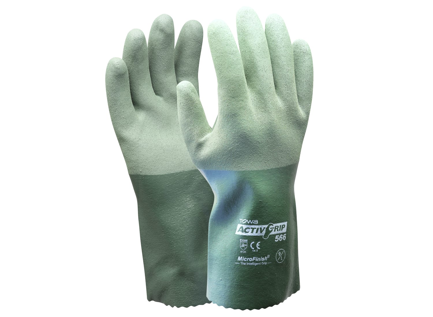 TOWA activgrip 566 Vert Nitrile enduits gants de travail humide sèche et huileuse Grip 