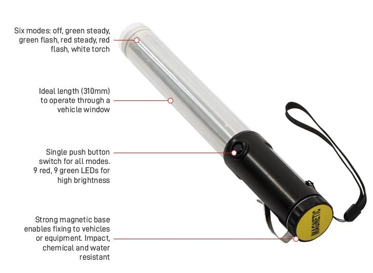Esko Red/Green LED Traffic Signalling Baton