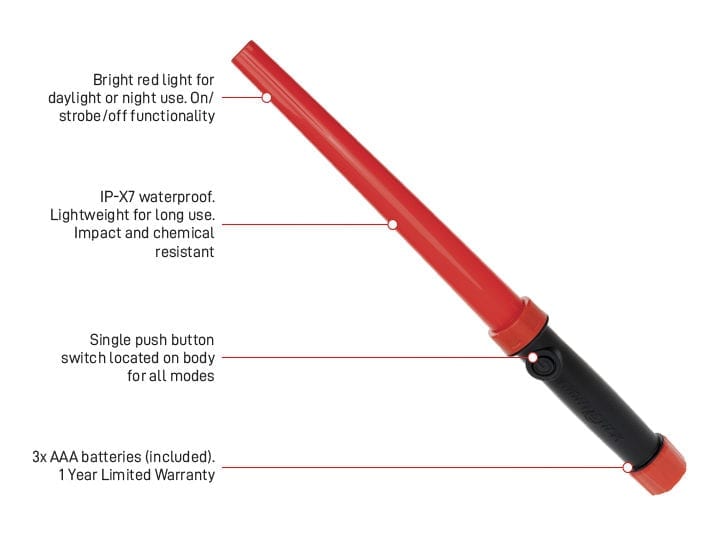 Esko LED Red Traffic Signalling Baton