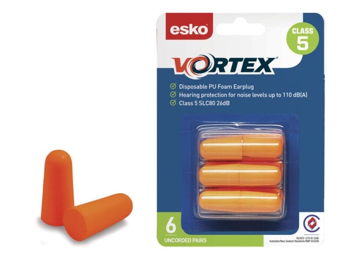 Esko Vortex Earplugs Orange Uncorded 6 Pack - Image 2