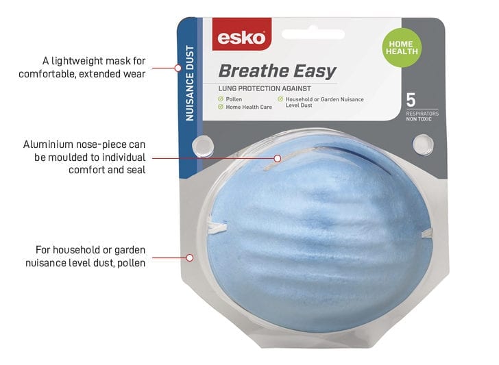 Esko Breathe Easy Nuisance Dust Mask 5 Pk