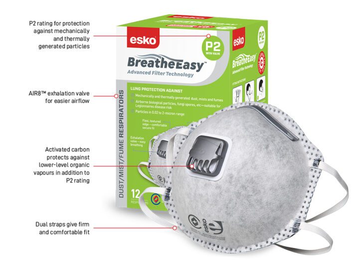 Esko Breathe Easy P2 Valved Mask with Carbon Filter