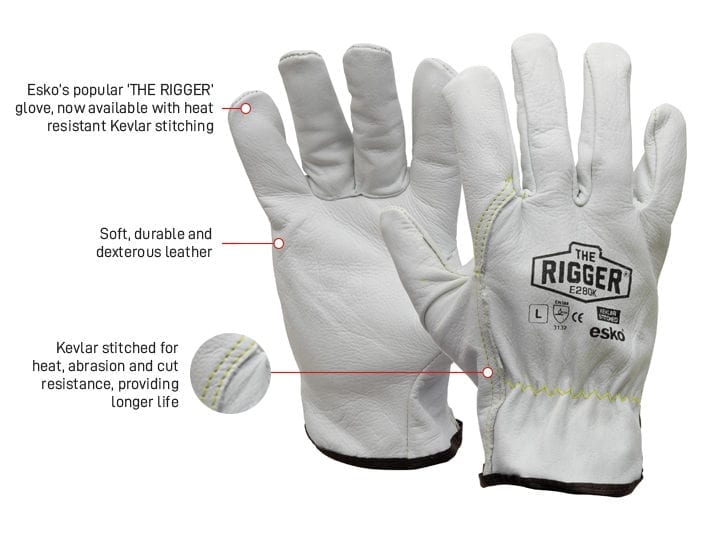 Esko The Rigger Premium Cowhide Kevlar Stitched Glove