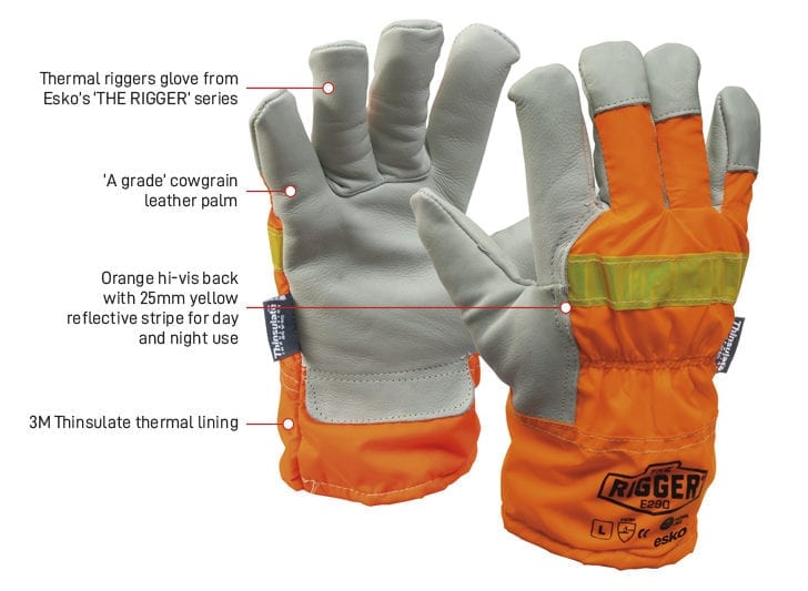 Esko The Rigger Premium Cowhide Reflective Glove