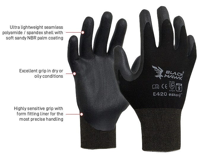 Esko Black Hawk Nitrile Glove