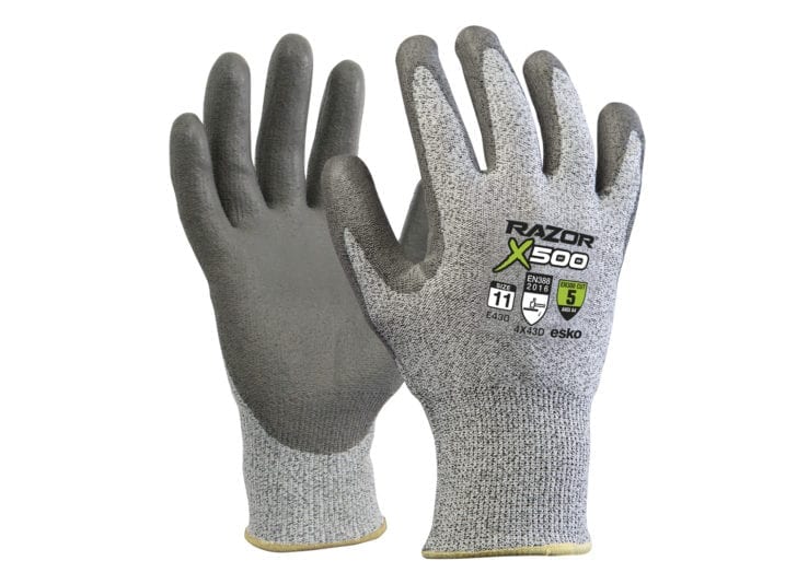 Esko Razor X500 Cut 5 PU Dip Glove Header Carded - Image 2