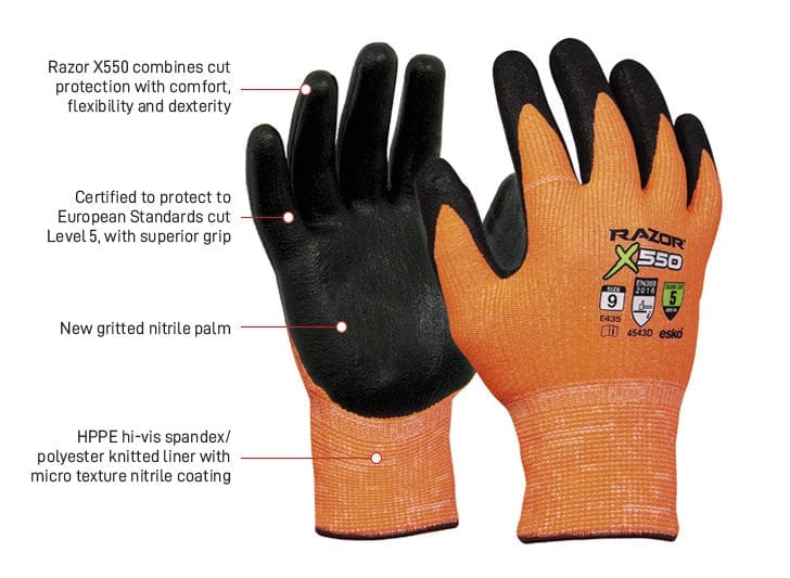 Esko Razor X550 Cut 5 Nitrile Glove