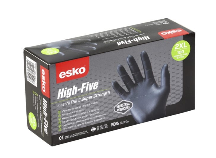 Esko High Five Industrial Black Nitrile Glove - Image 2