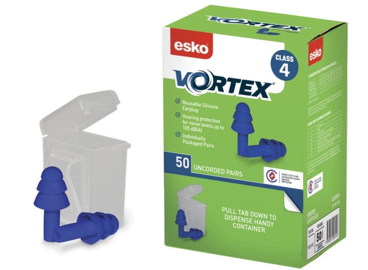 Esko Vortex Earplugs Blue Uncorded Reusable - Image 2