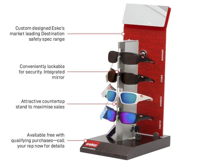 Esko Destination Safety Spec Display Stand