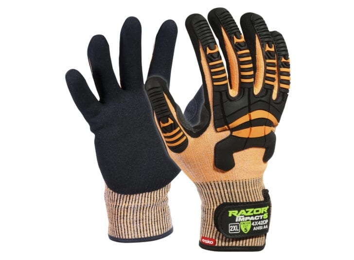 Esko Razor Impact 5 Glove, Orange - Image 2